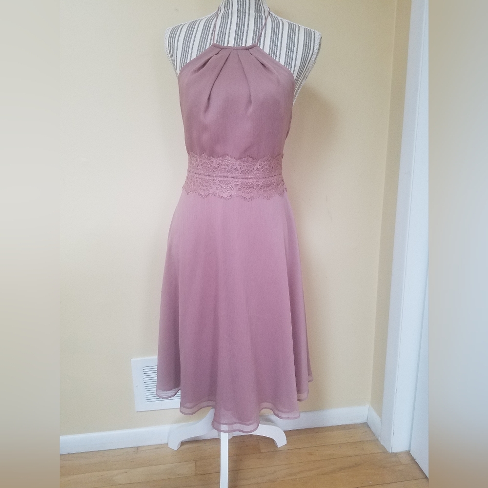 Ann Taylor Halter Dress (Size: 0P; Dusty Rose)